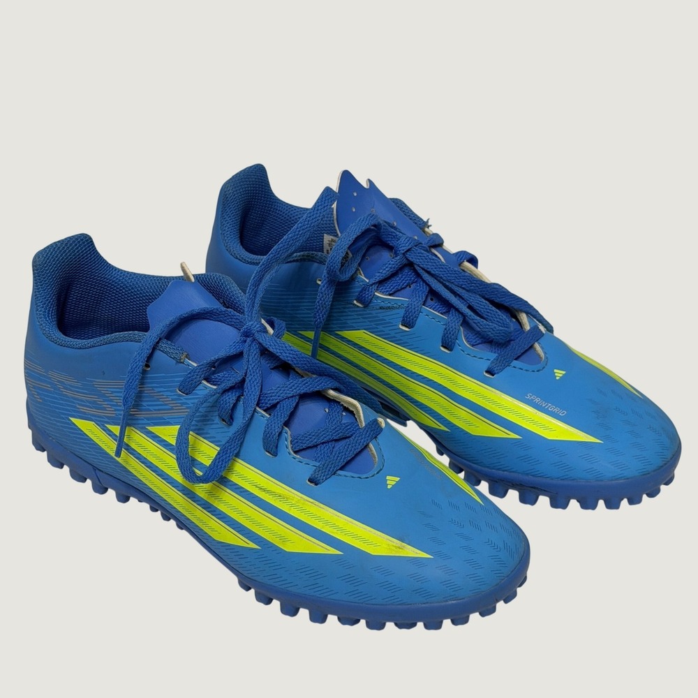 Adidas Kids F50 Club Turf Soccer Shoes Blue Yellow Unisex Size 5.5Y Indoor